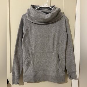 Cozy Gray Women's Cowl Neck Long Sleeve Sweater